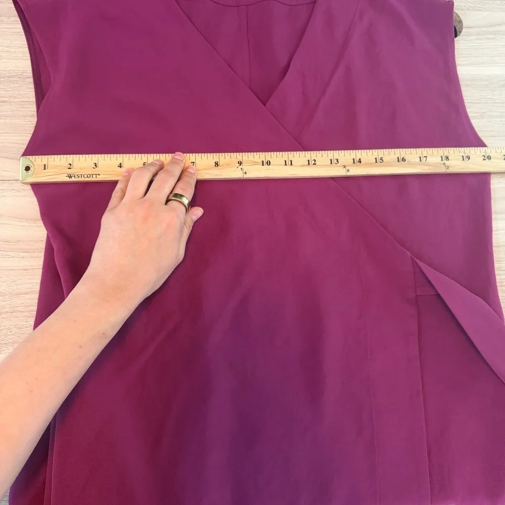 Everlane Japanese GoWeave Wrap Dress 10 Magenta Minimalist Office Tailored - Picture 7 of 8